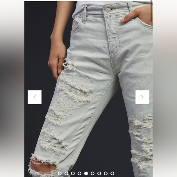 Pilcro Anthropologie Mid-Rise Slim Boyfriend Jeans Ocean Studio Light Wash NEW - Picture 3 of 16